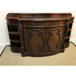 A Victorian rosewood serpentine fronted side cabinet,