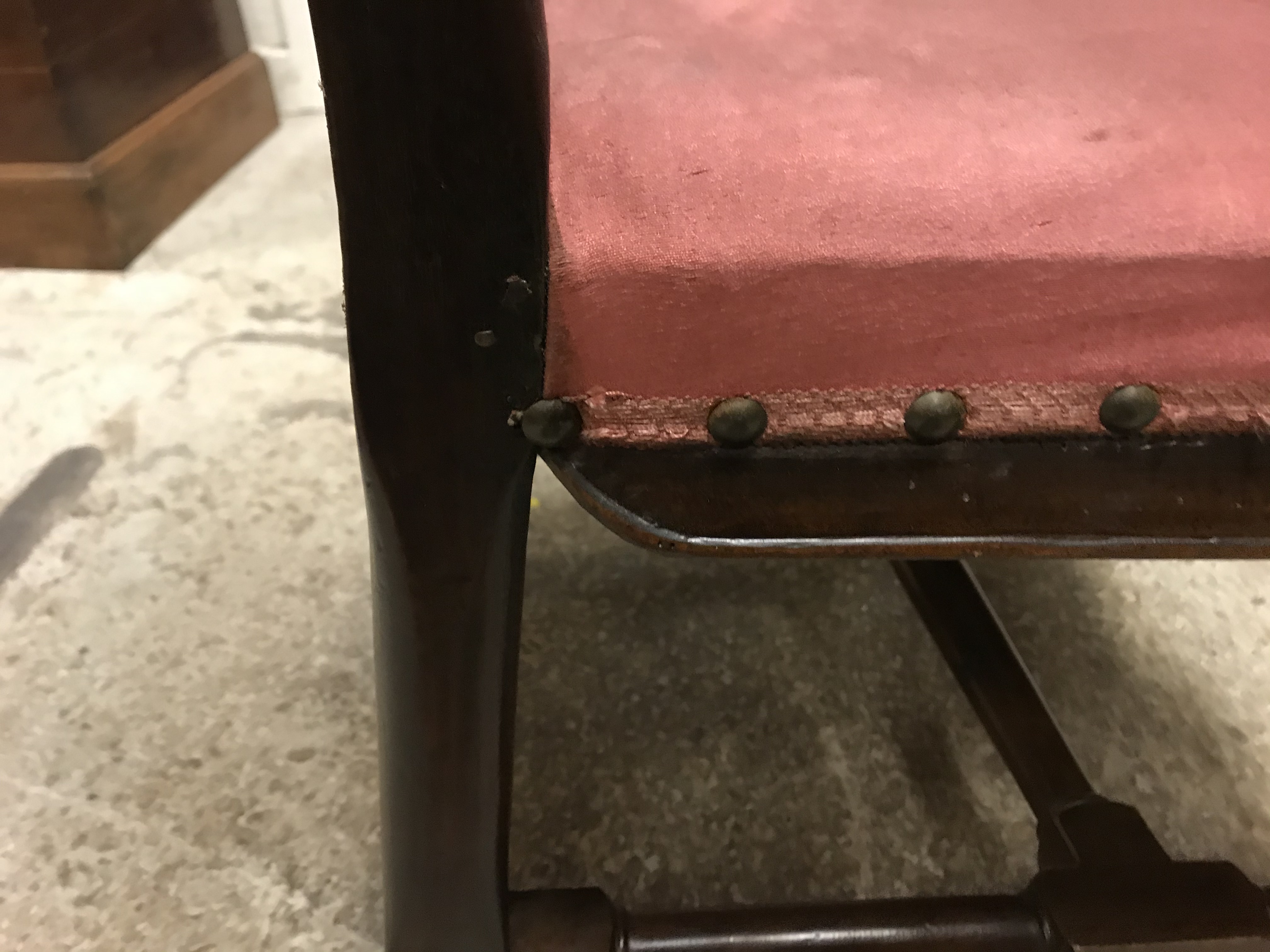 A pair of 18th Century walnut framed low chairs with scroll carved top rail and vase shaped back - Image 50 of 51