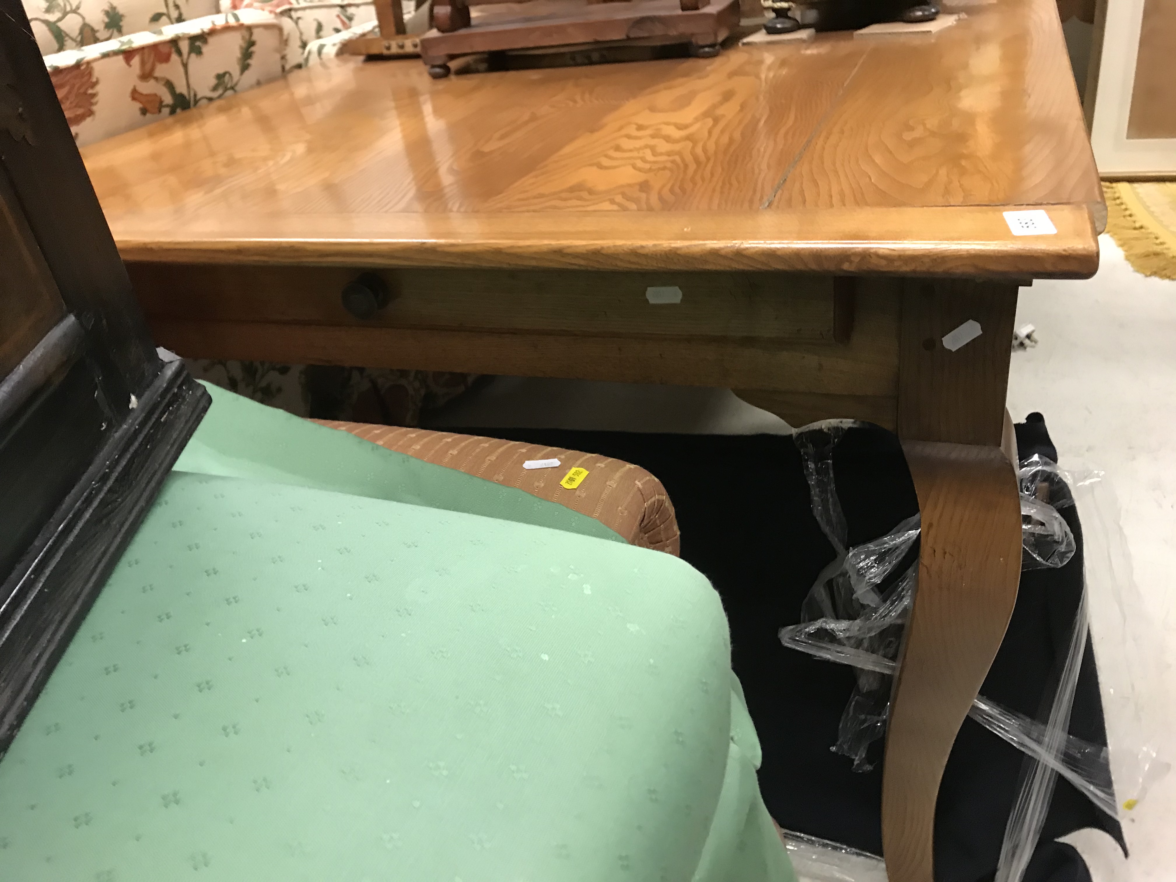 A modern oak farmhouse style kitchen table in the French manner attributed to I and JL Brown of - Image 12 of 16