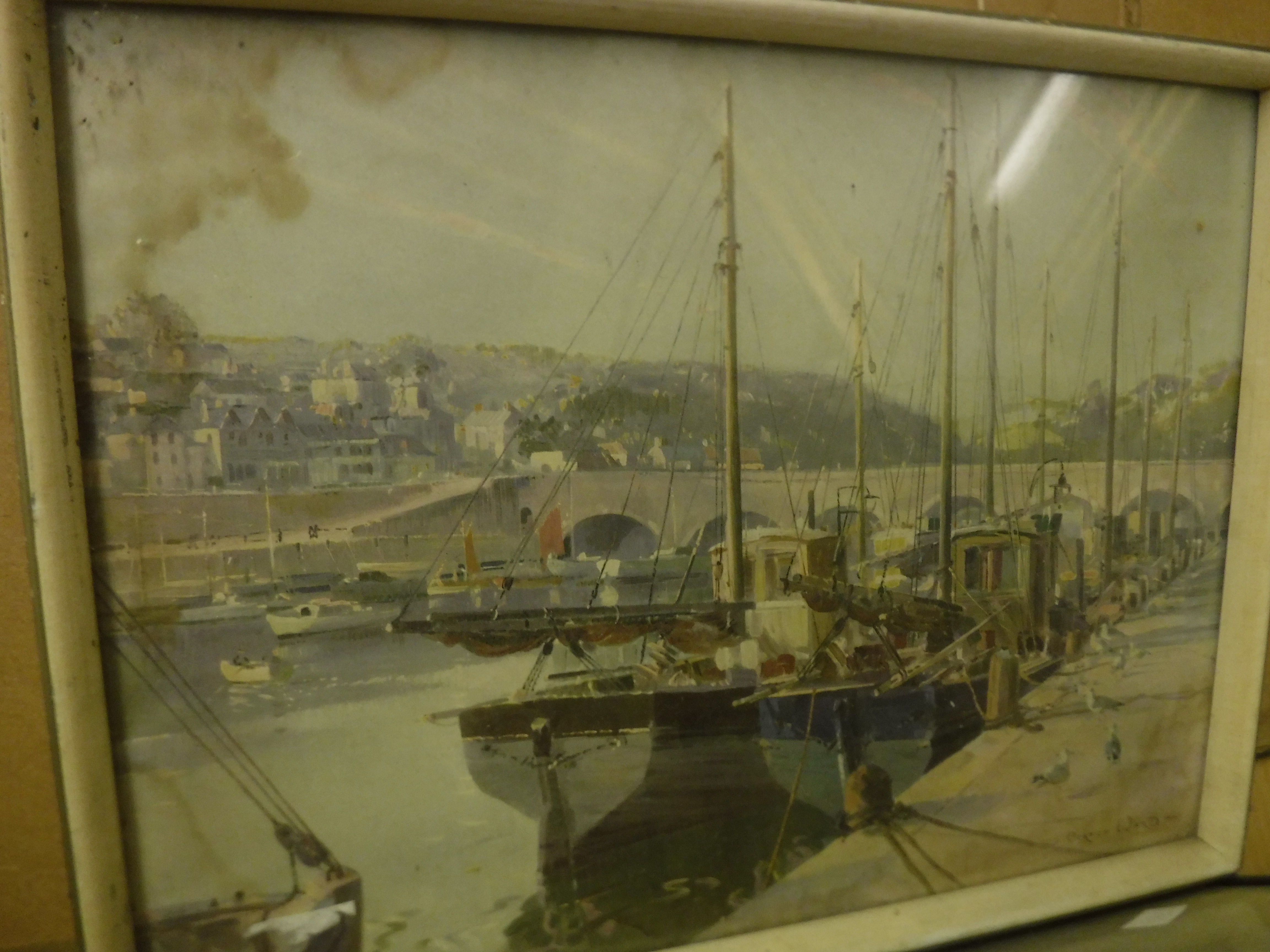 A collection of framed and glazed prints of ships to include "The QE2 departing Southampton", - Image 3 of 3