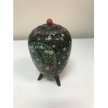 A chinese cloisonne vase with cover,