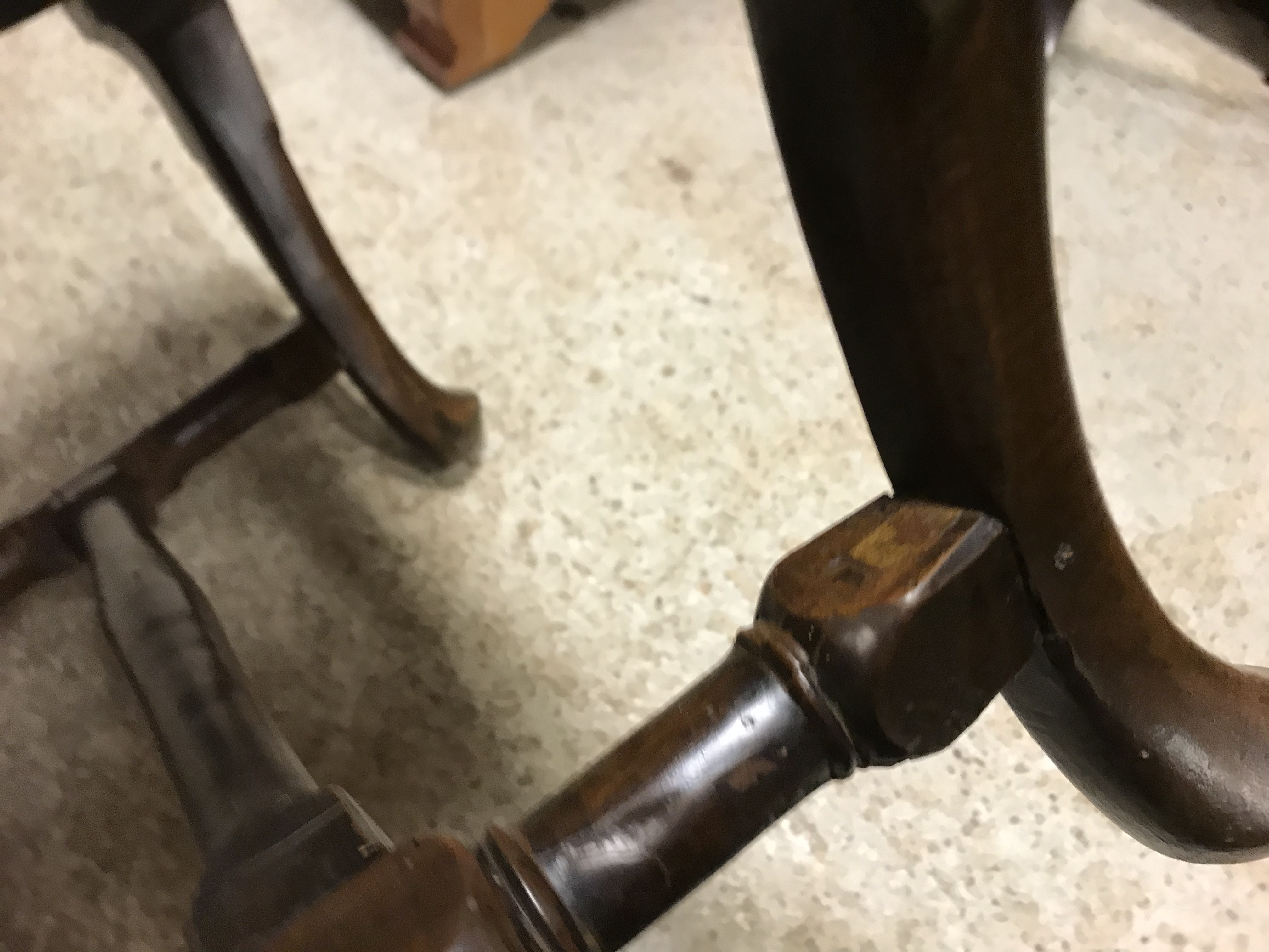 A pair of 18th Century walnut framed low chairs with scroll carved top rail and vase shaped back - Image 22 of 51