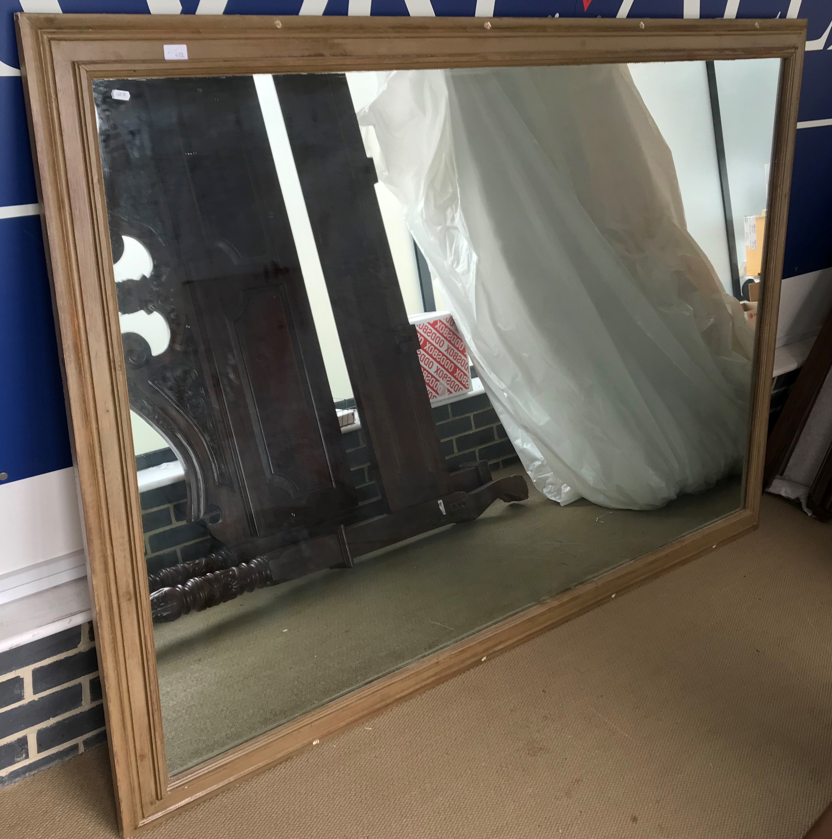 A large rectangular gilt-framed wall mirror (frame with new drill holes) - Image 2 of 2