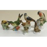 A collection of six various Herend bird ornaments CONDITION REPORTS Has general wear