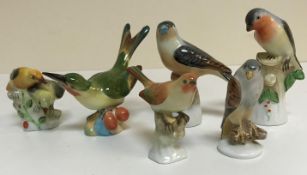 A collection of six various Herend bird ornaments CONDITION REPORTS Has general wear