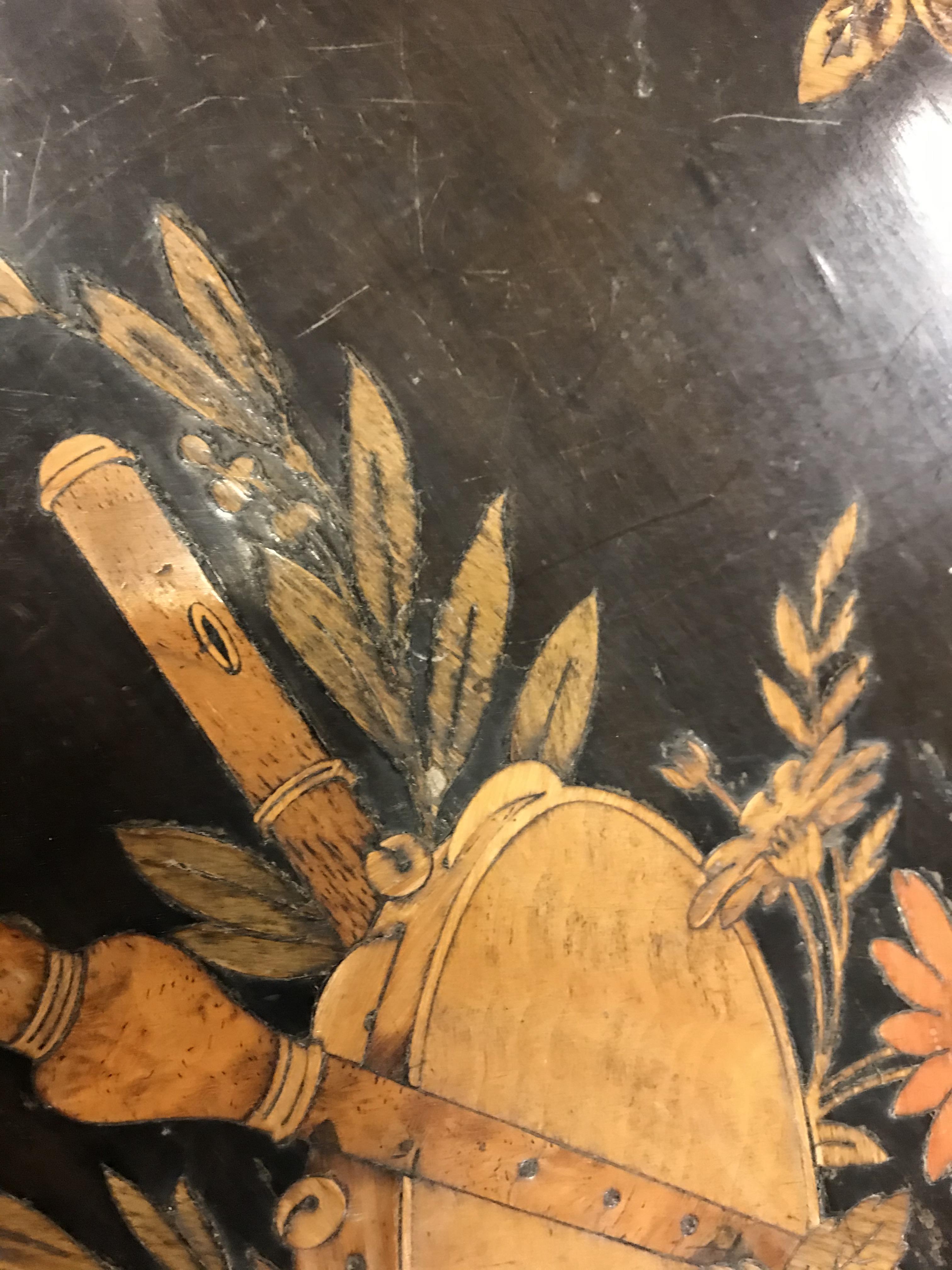 A late 19th Century ebonised and marquetry inlaid work table, - Image 6 of 23