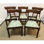 A set of five Victorian mahogany bar back dining chairs, 47.5 cm wide x 84.