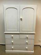 A Victorian pine linen press,