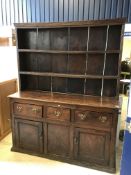 An 18th Century oak and elm dresser,