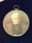 LATE 19TH CENTURY ENGLISH SCHOOL "Elderly lady in lace cap and black dress",