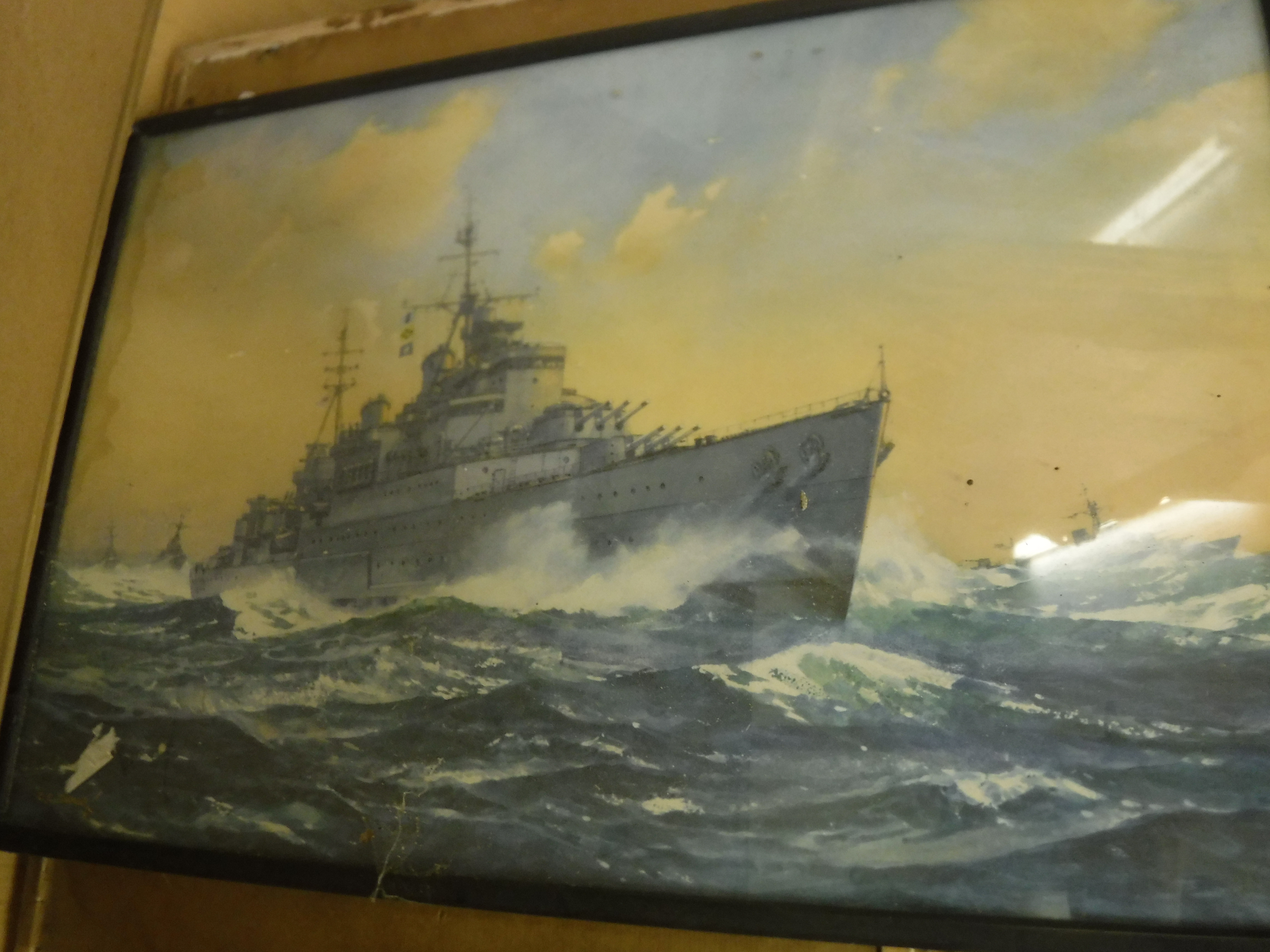 A collection of framed and glazed prints of ships to include "The QE2 departing Southampton", - Image 2 of 3