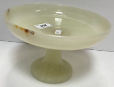 A 20th Century green onyx tazza on pedestal base, 20.