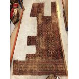 Seven various vintage Agra fragments from two different carpets,