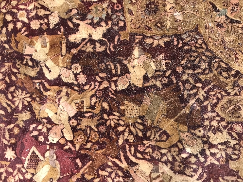 An early 20th Century Agra North India carpet with centre medallion on a wine-coloured ground, - Image 53 of 103