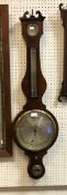 A 19th Century mahogany cased barometer thermometer with silvered dial by F Molton,