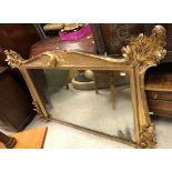 A Victorian carved giltwood and gesso framed overmantel mirror,