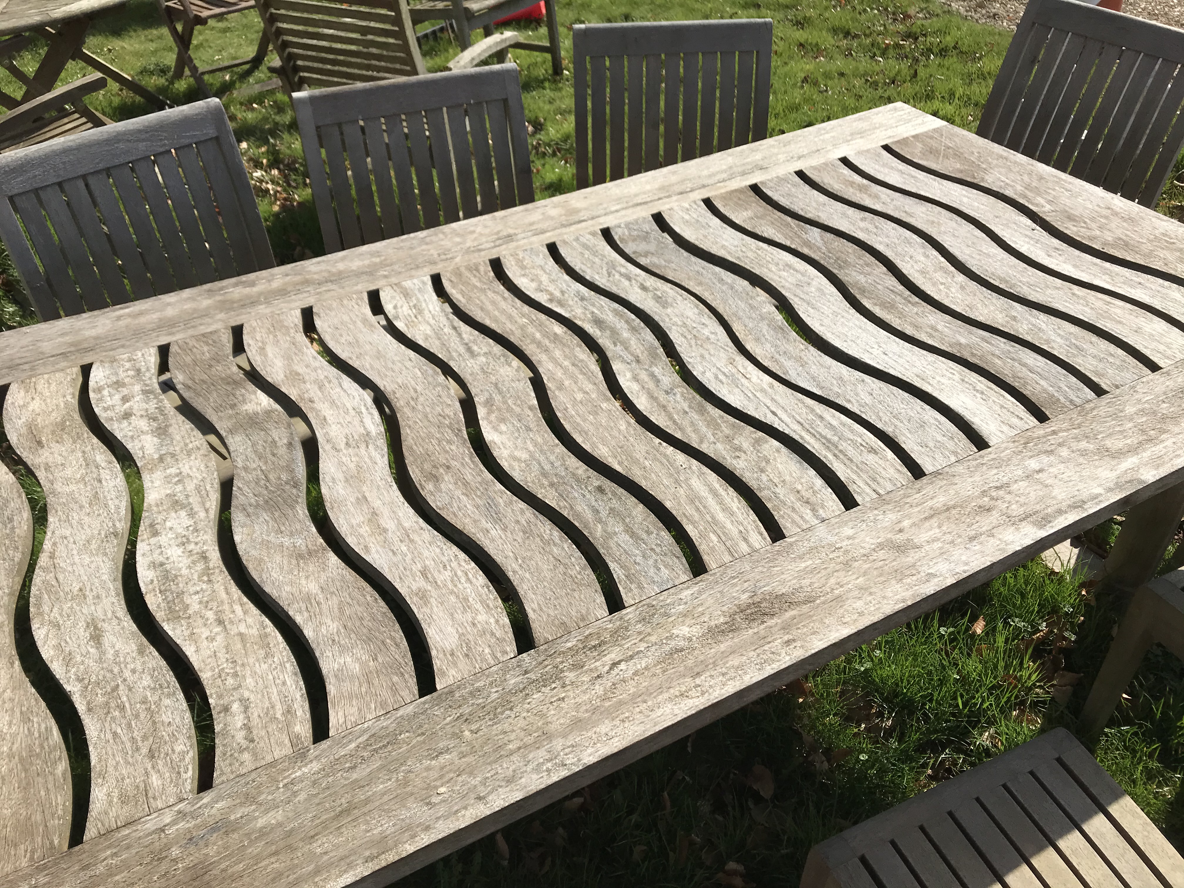 A modern teak rectangular garden table, - Image 10 of 16