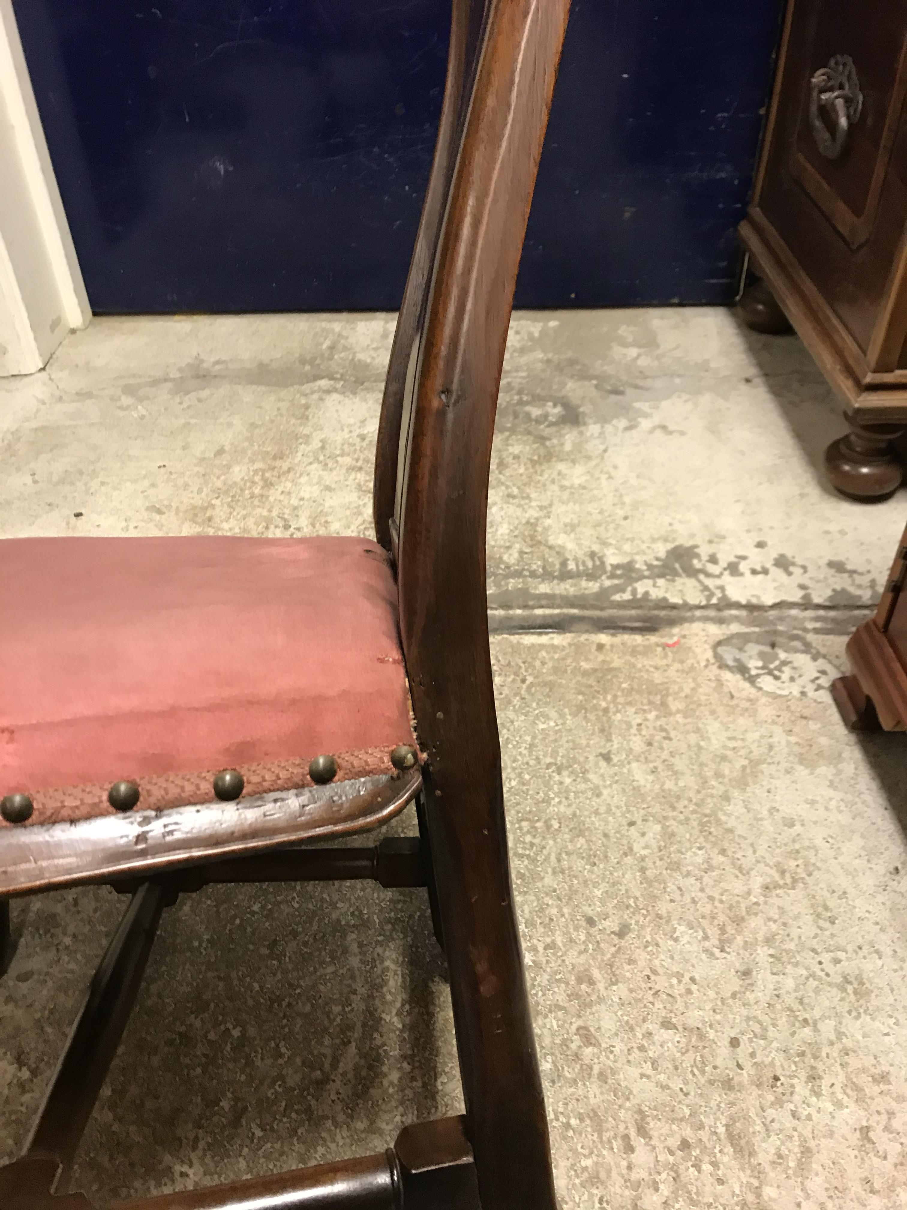 A pair of 18th Century walnut framed low chairs with scroll carved top rail and vase shaped back - Image 41 of 51