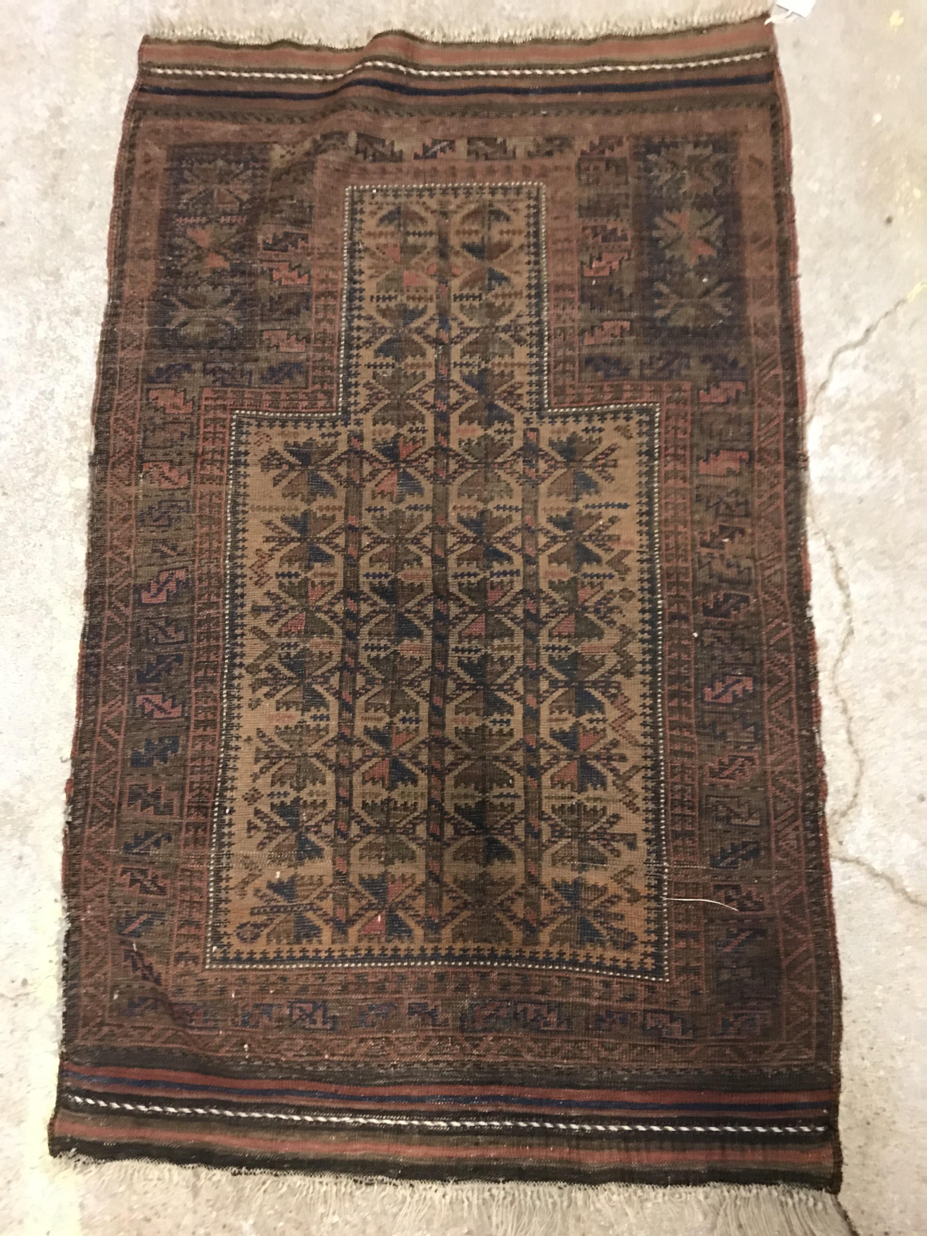 A Belouch tribal prayer rug, - Image 5 of 5
