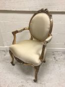 An Edwardian mahogany and satinwood inlaid Sheraton Revival salon tub chair with upholstered back,