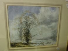 GILL EVANS "Winter landscape", pastel, signed and dated '83 bottom right, image size 22 cm x 27 cm,