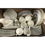 A box of china wares to include Royal Doulton "Caprice" dinner wares,