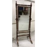 An early 19th Century mahogany framed cheval mirror,
