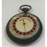 An anodised cased "Monte-Carlo" Roulette game of pocket watch form (winder button missing)