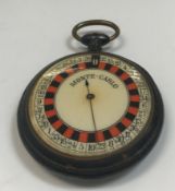 An anodised cased "Monte-Carlo" Roulette game of pocket watch form (winder button missing)