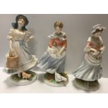 A collection of Royal Worcester figurines to include "Summer", "Autumn",