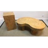 A modern maple veneered kidney-shaped occasional table by Derek Elliott for Elliott & Co.