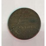 A copper token by William Lutwyche - pen