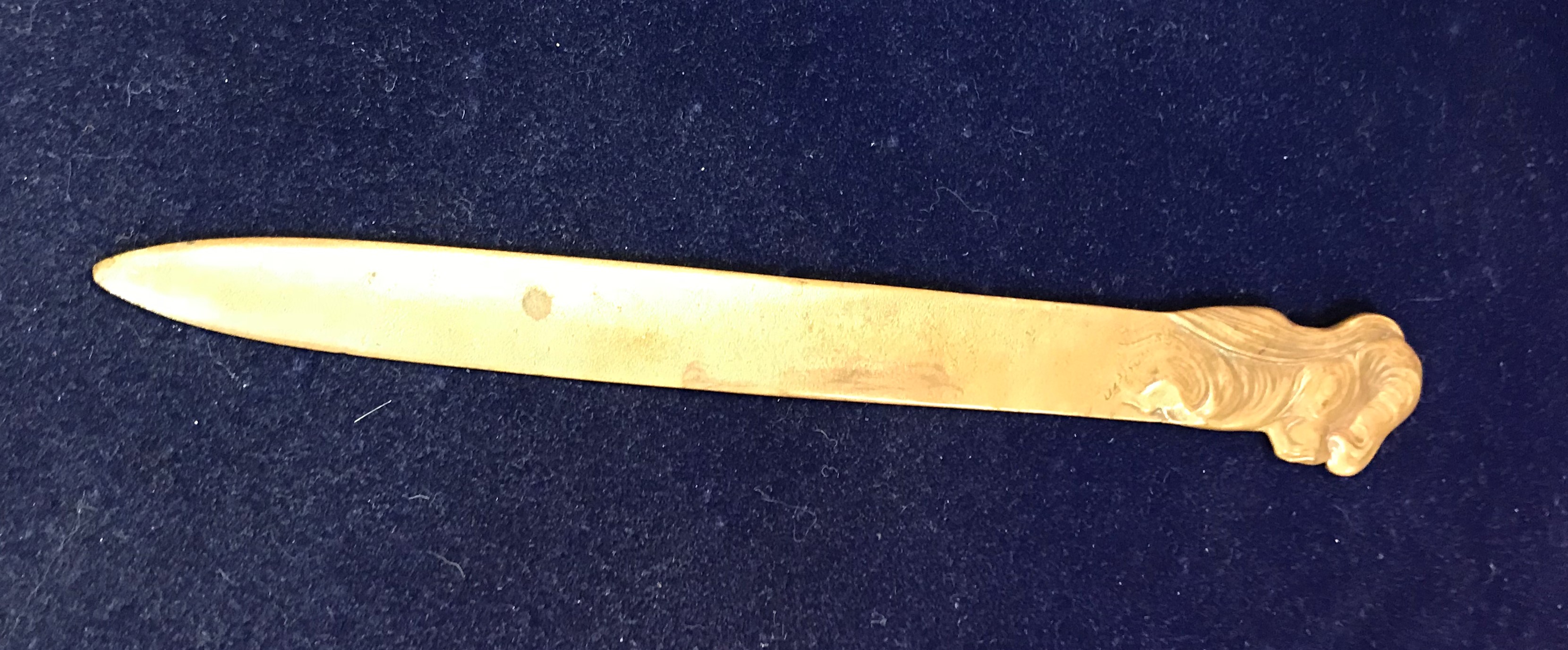 An Art Nouveau style brass paperknife, t - Image 2 of 2