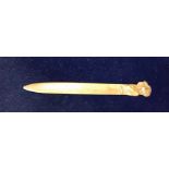 An Art Nouveau style brass paperknife, t