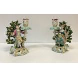 A pair of Samson bocage figural candlest