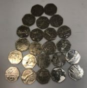 A collection of Olympic 50p pieces inclu