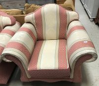 A modern pink and cream striped patterne