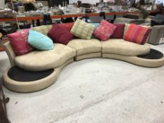 A modern Roche Bobois sofa of curved for