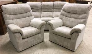 A modern G Plan fawn upholstered and sel