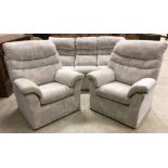 A modern G Plan fawn upholstered and sel
