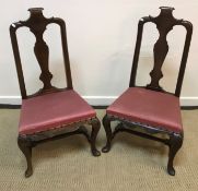 A pair of 18th Century walnut framed low