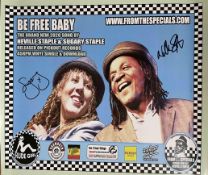 Signed Poster of single record cover -BE FREE BABY by Neville and Sugary Staple.