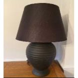 Large stylish lamp with black base: height 30 inches.