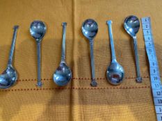 Set of 6 hallmarked silver jam spoons.