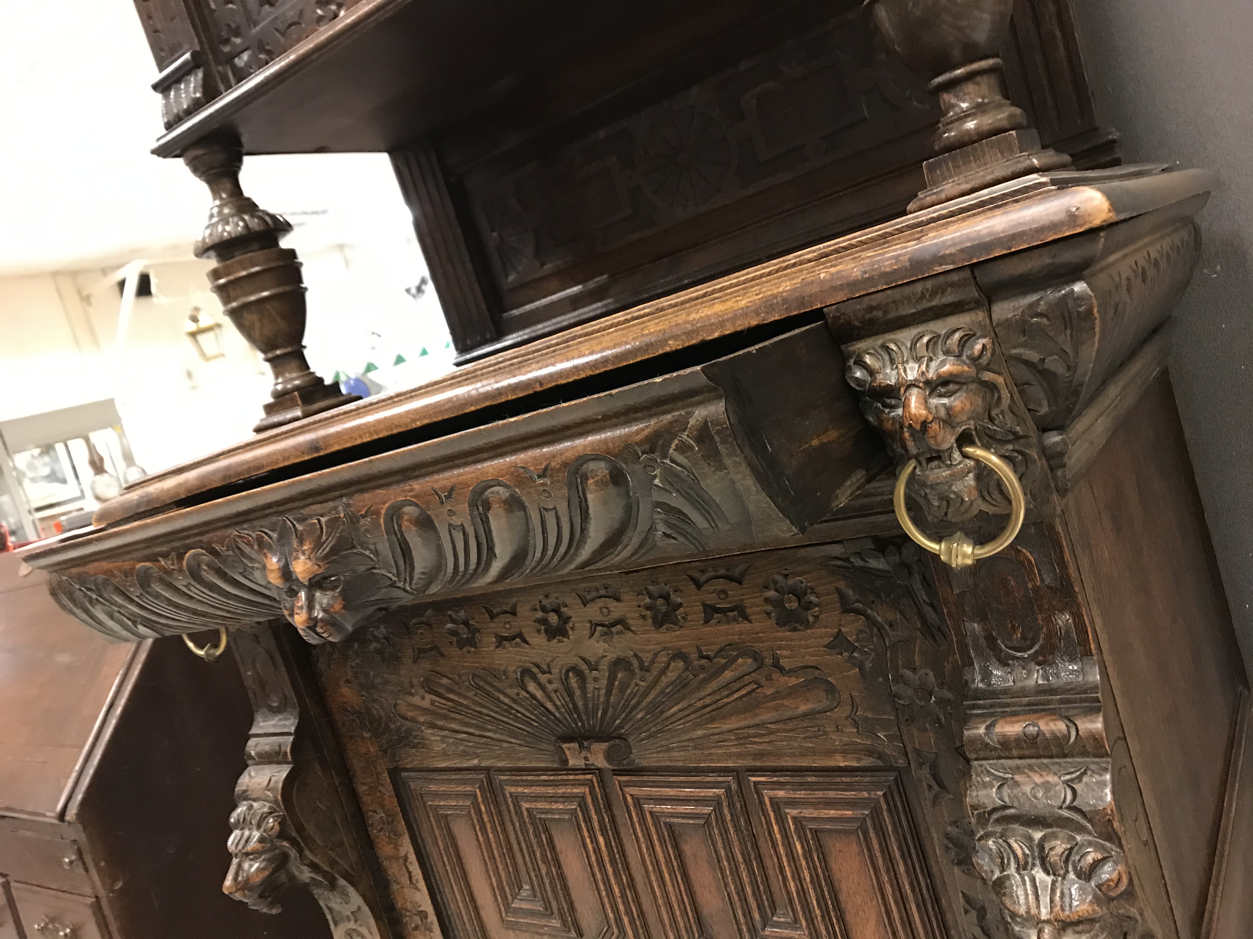 A Victorian carved oak Gothic Revival cabinet, - Image 6 of 24