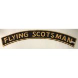 A large cast metal and painted "Flying Scotsman" name plate (reproduction) 90 cm wide