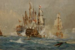 CHARLES EDWARD DIXON (1872-1934) "The Battle of Cape St.