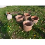 Four SDP frost resistant terracotta garden pots,