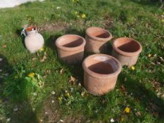 Four SDP frost resistant terracotta garden pots,