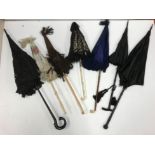 A collection of seven Victorian and later parasols,